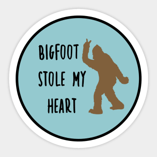 Bigfoot Stole My Heart Blue Sky Sticker